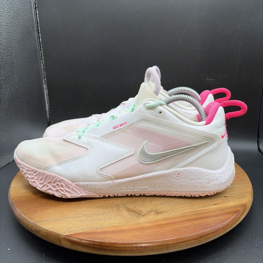 Nike Air Zoom HyperAce 3 SE Womens Size 9 Volleyball Shoes White Pink HF3239-100